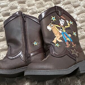 Brown Kids Cowboy Boots with Woody Character